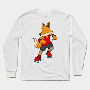 Fox as Skater with Roller skates Long Sleeve T-Shirt